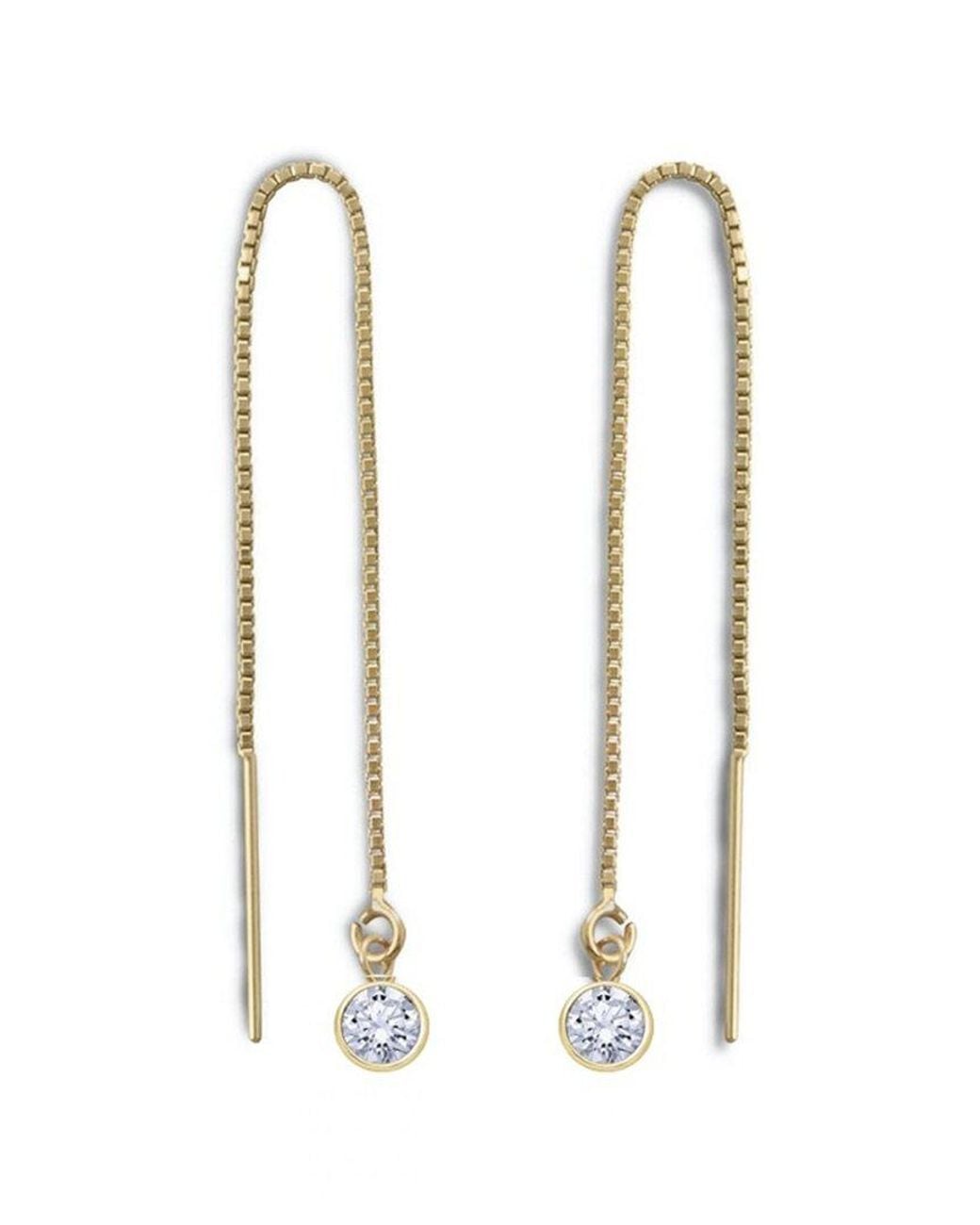 Liv Oliver White 18K Plated Cz Drop Earrings