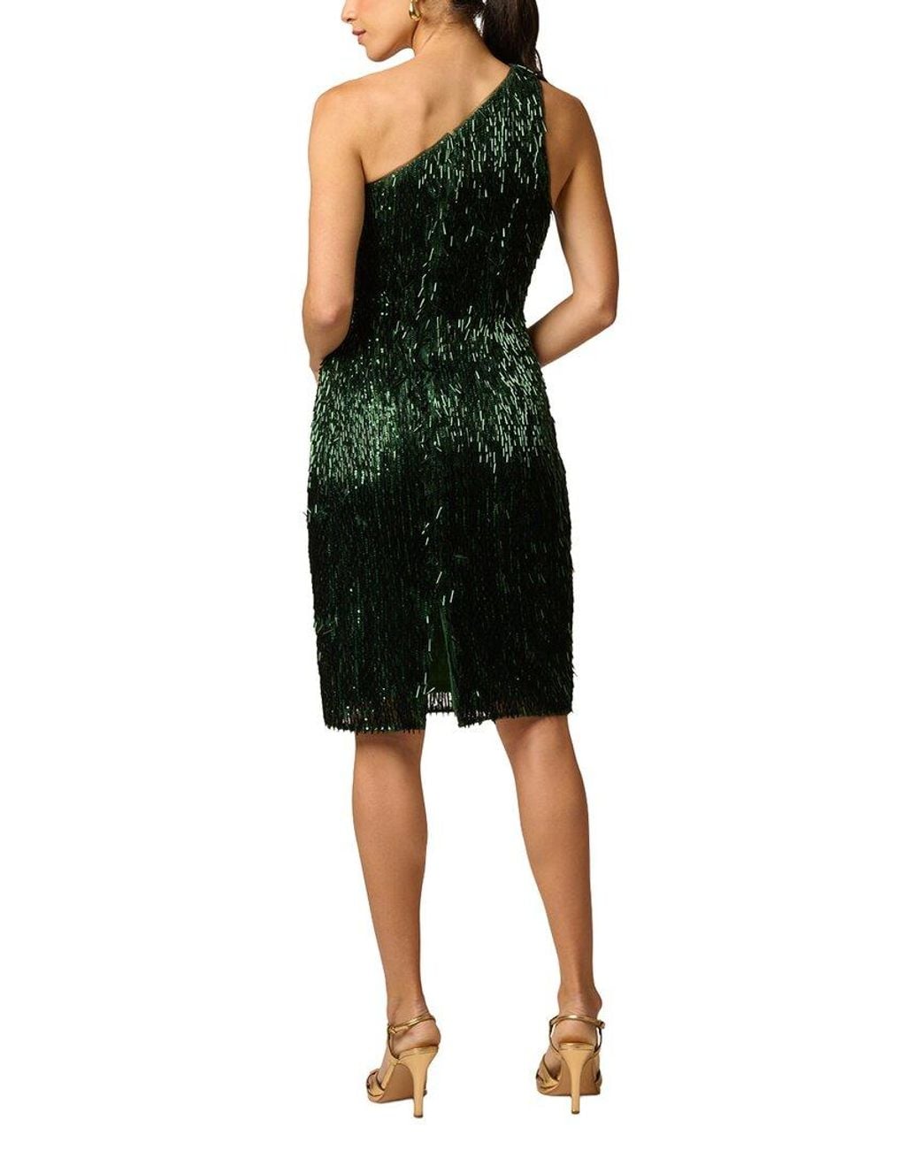 ADRIANNA EVE Black Fringe Sequin Long Dress