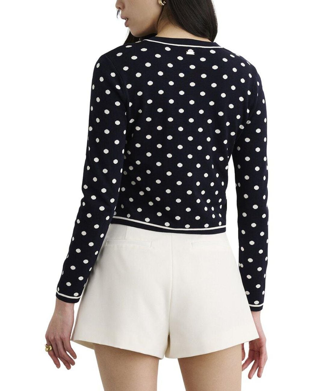 Toccin Blue Xandra Long Sleeve Silk-Blend Cardigan