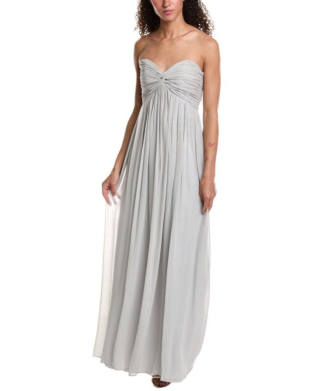 Issue New York Gray Gathered Silk Gown