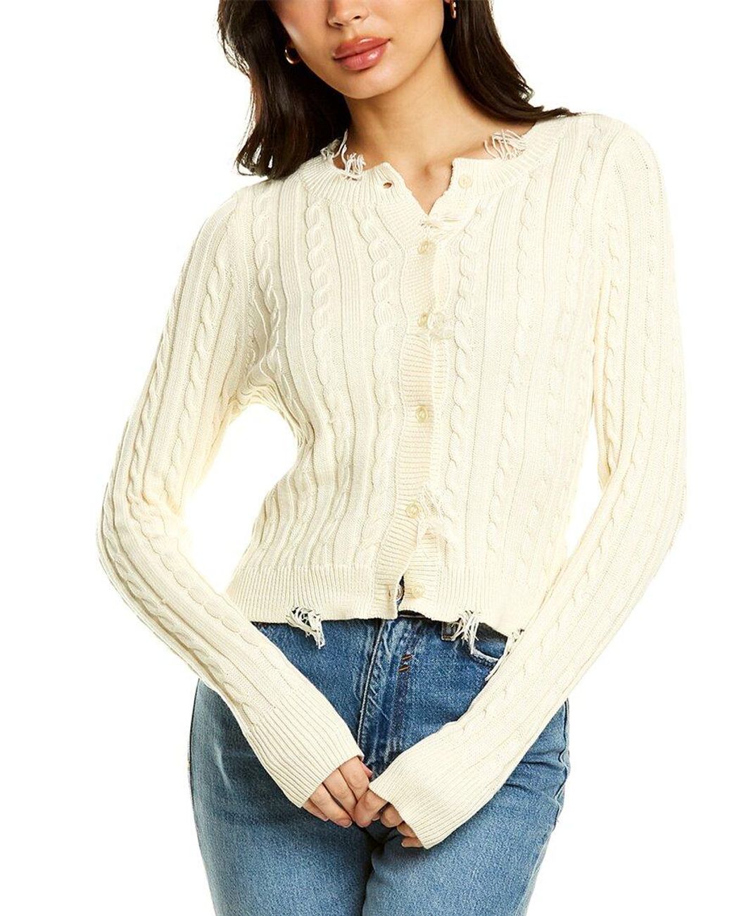 525 America Cable Distressed Cardigan 
