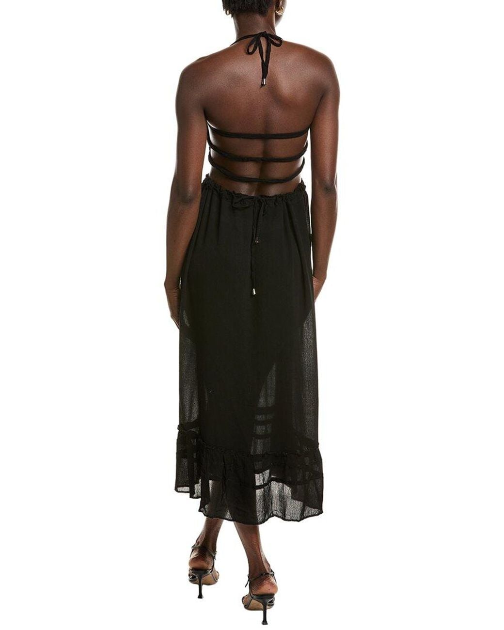 IPPONELLI Black Smocked Bodice Maxi Dress