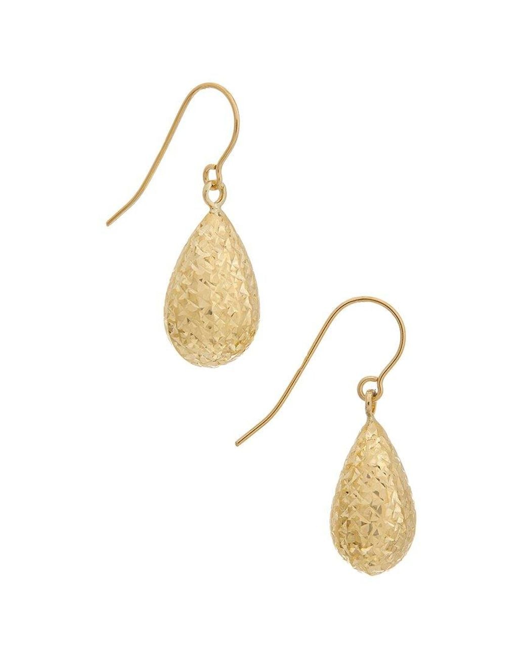 Italian Gold Metallic 10K Pear Drop Earrings