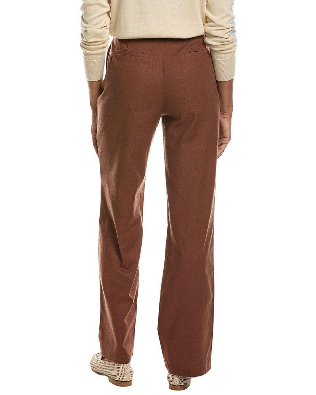 Seraphin Brown Linen-Blend Pant