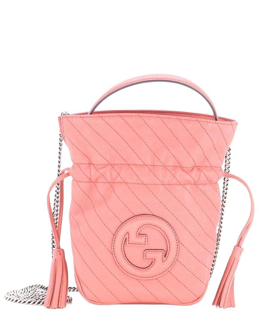 Gucci Pink Blondie Nm Bucket Bag Diagonal Quilted Mini (authentic Pre-loved)