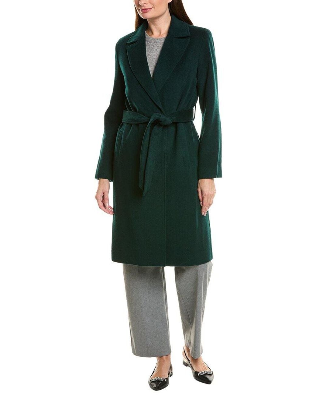 Sofiacashmere Green Sofiacashmere Wool & Cashmere-Blend Coat