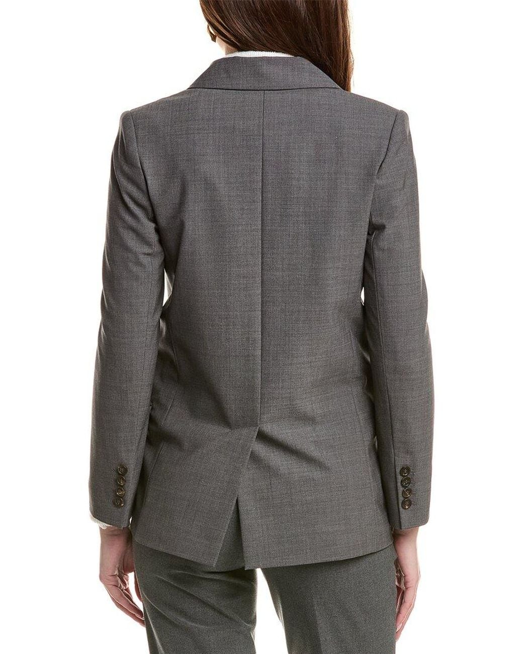 Brunello Cucinelli Gray Wool-blend Blazer