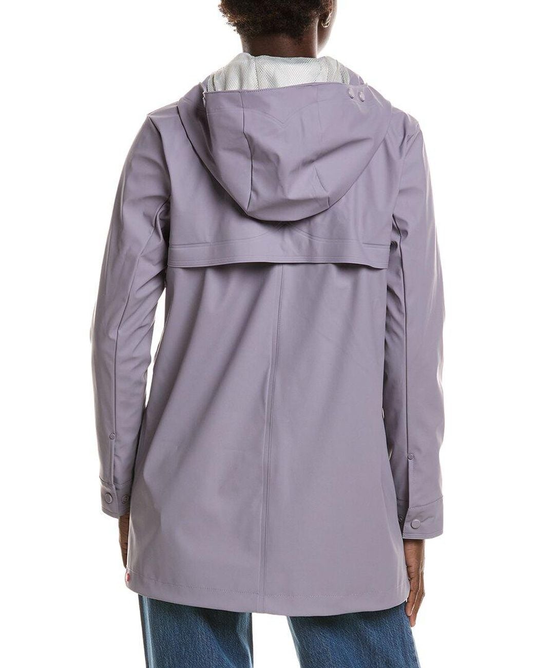 Hunter Purple Acacia Rubberized Mid Length Rain Jacket