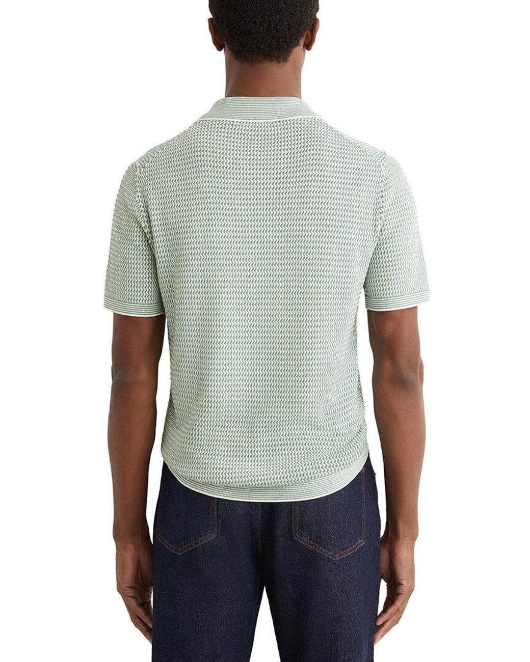 Reiss Green Brink Half Zip Texture Sweater for men
