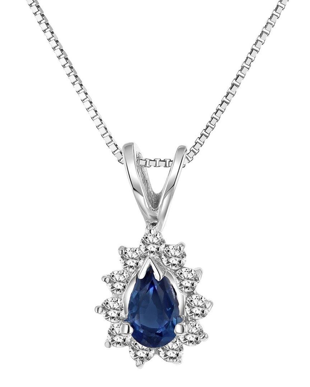LEVARON Blue 14K 0.35 Ct. Tw. Diamond & Sapphire Pendant