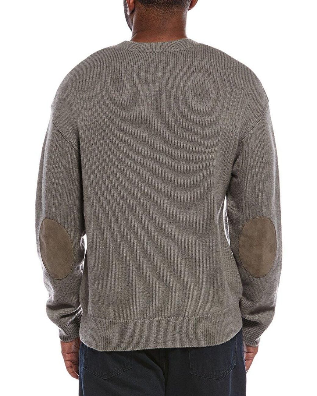 FRAME Gray Suede Patch Sweater for men