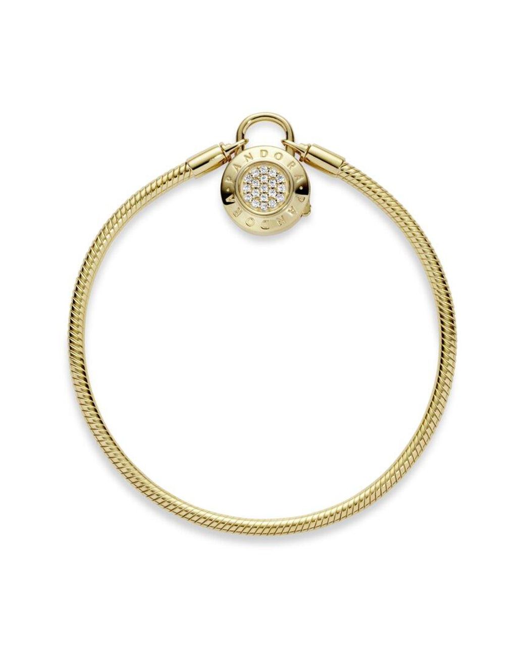 PANDORA 14k Plated Cz Signature Padlock 