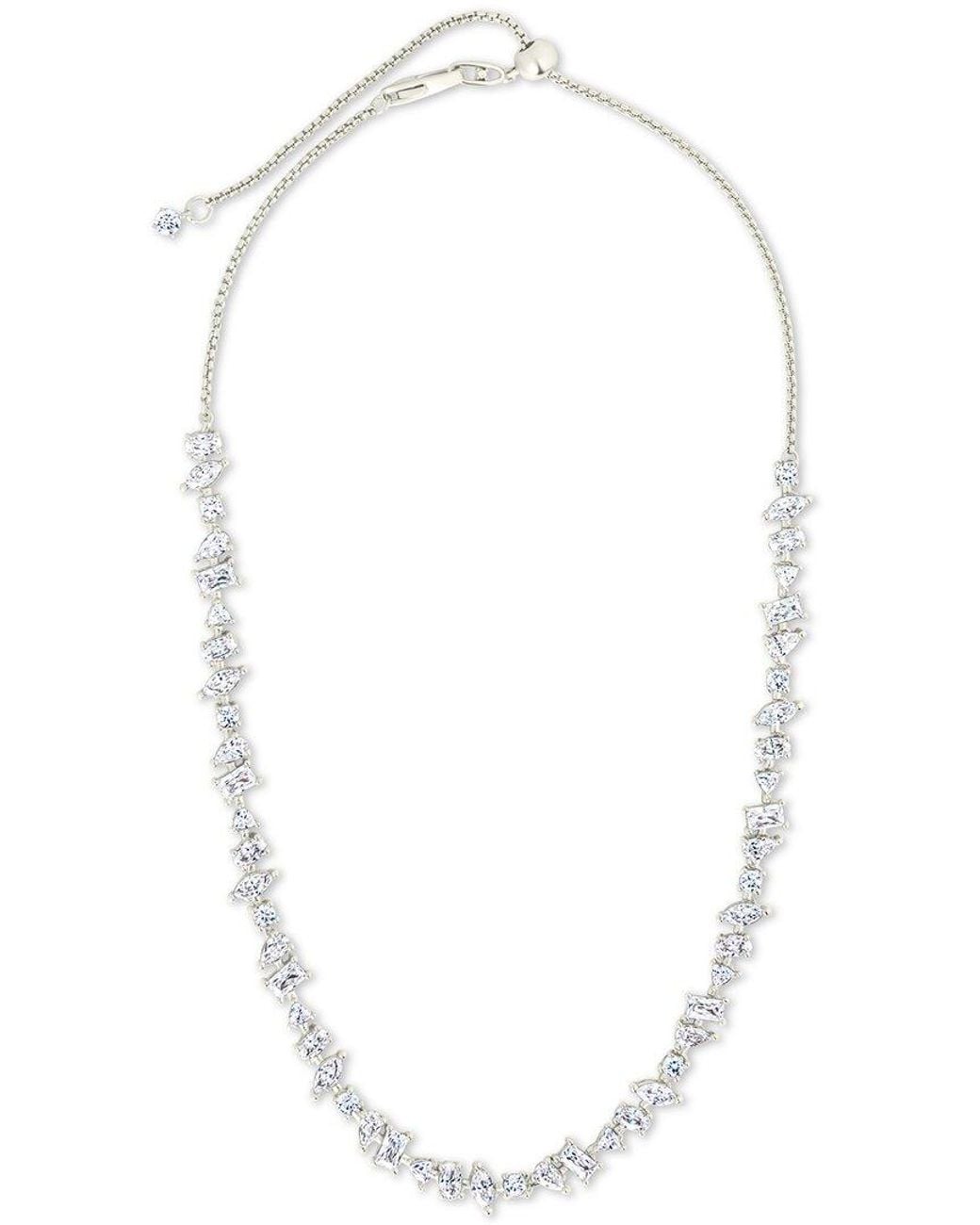 Sterling Forever White Cz Ellery Adjustable Tennis Necklace