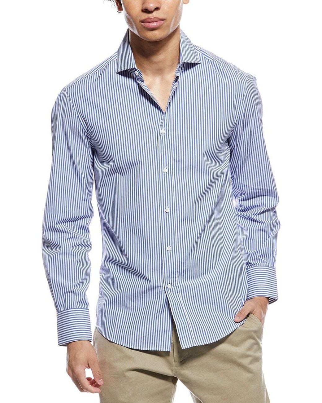 Brunello Cucinelli Blue Slim Fit Shirt for men