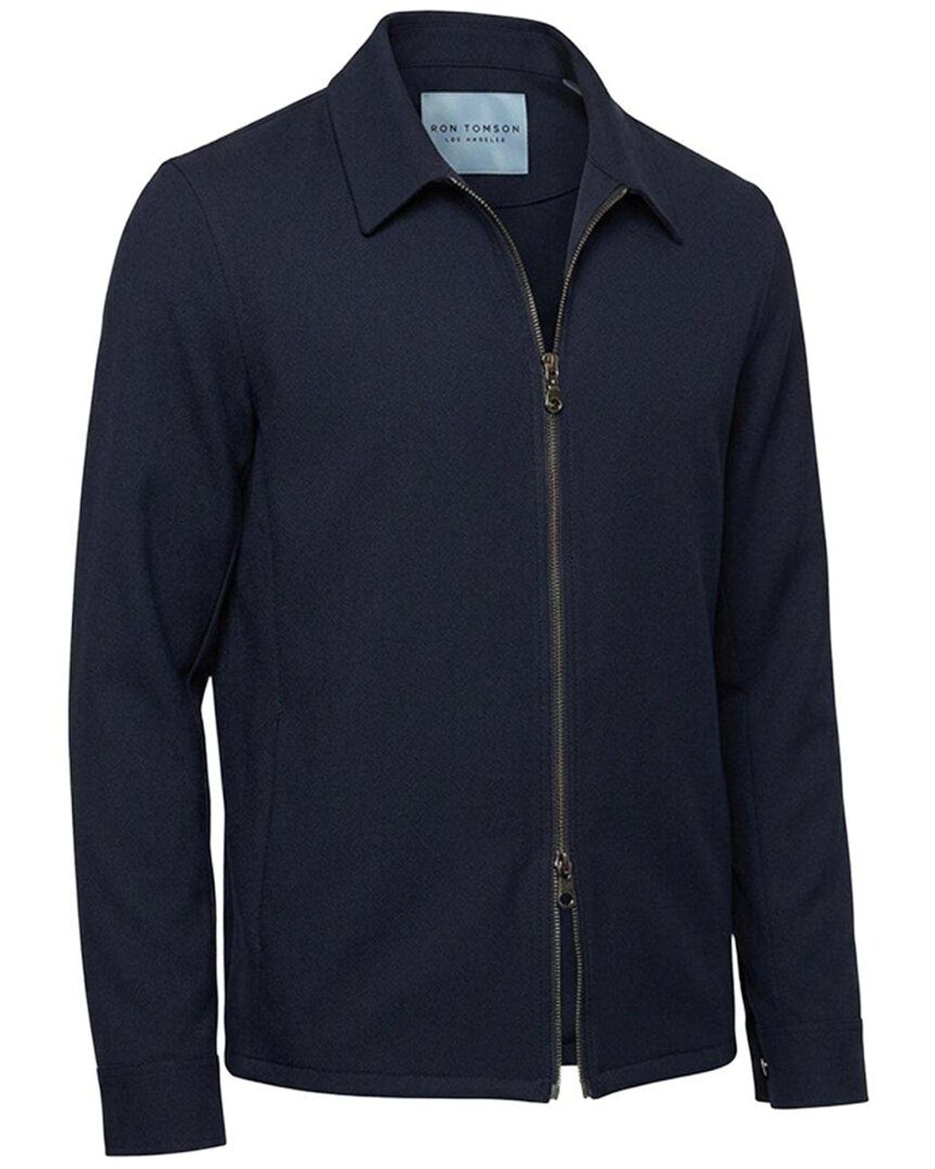 Ron Tomson Blue Shirt Jacket for men