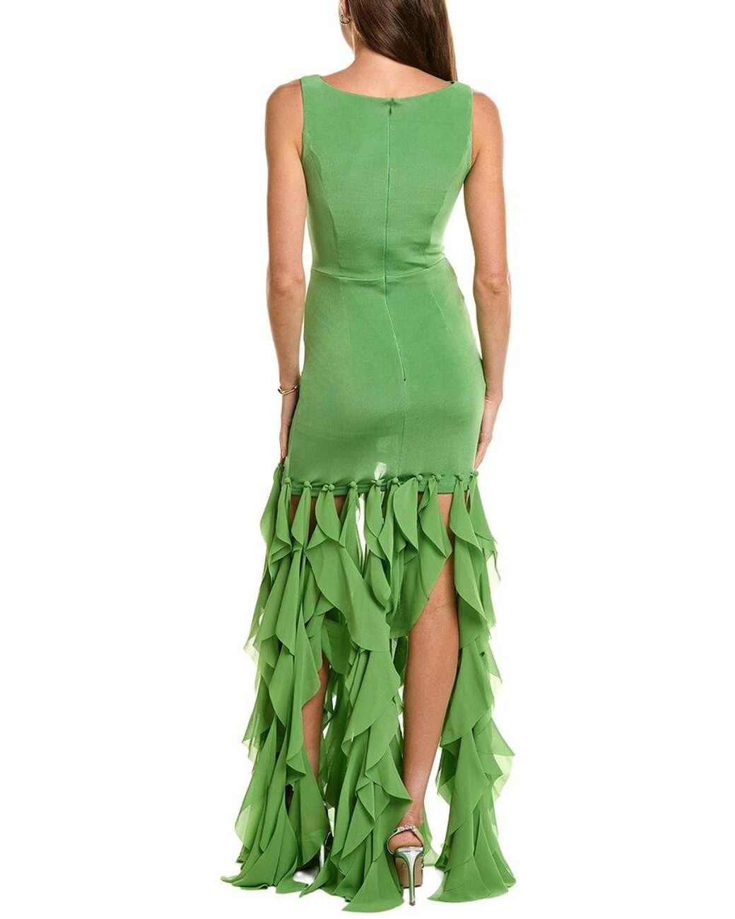Elliatt Green Marison Ruffled Fringe Gown