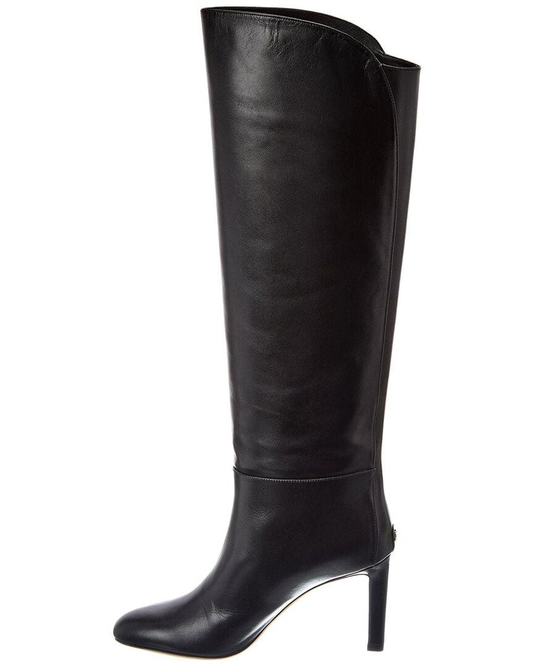 Jimmy Choo Black Karter 85 Leather Knee-High Boot