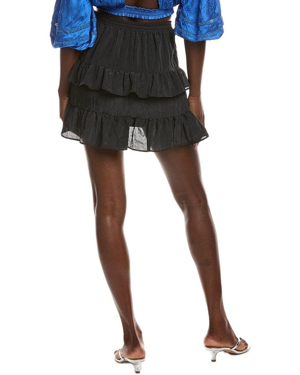 Maje Black Ruffle Skirt