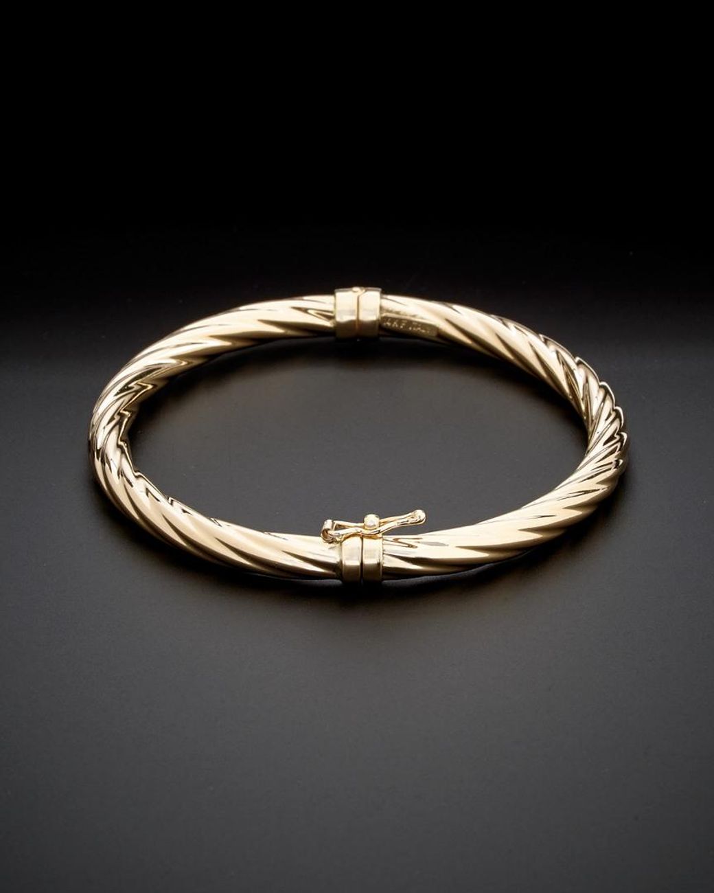 Italian Gold Black 14k Bangle
