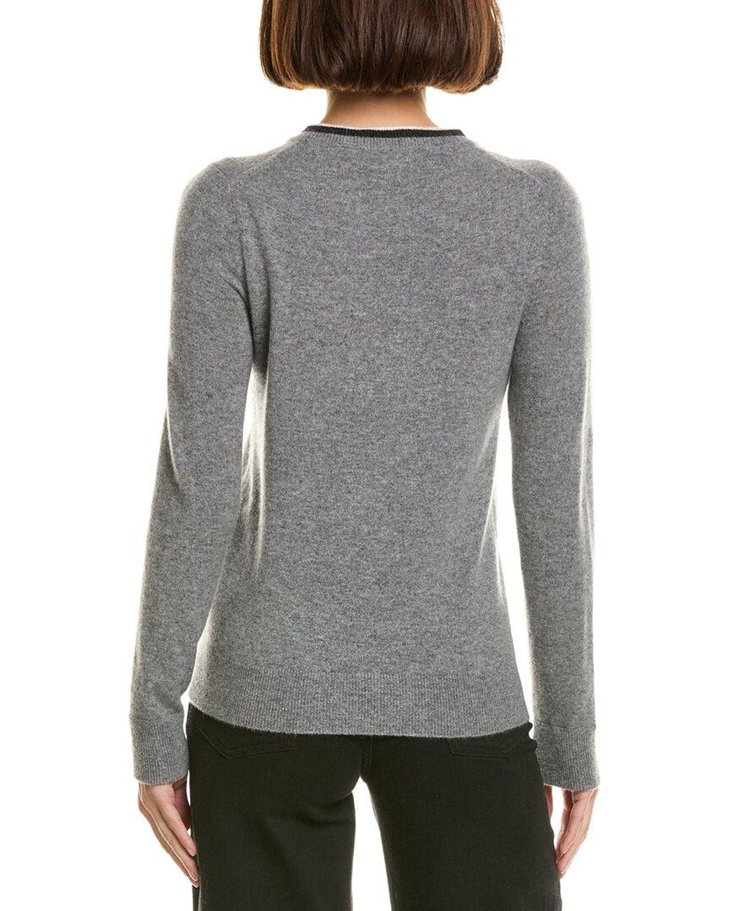 InCashmere Gray 100% Cashmere Scarf Sweater