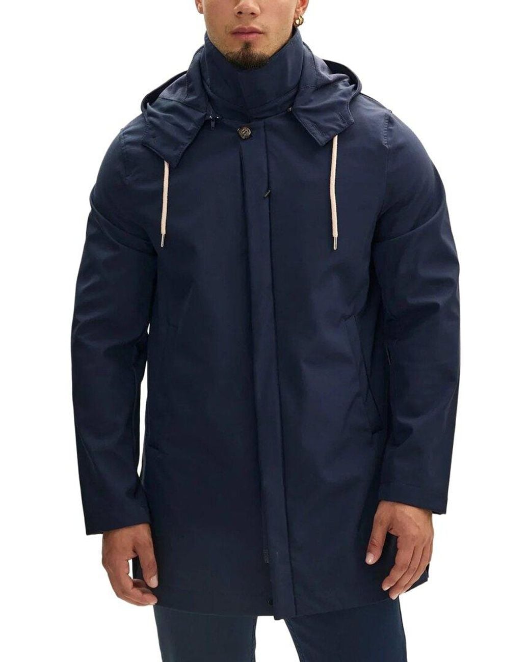 Ron Tomson Blue Raincoat for men