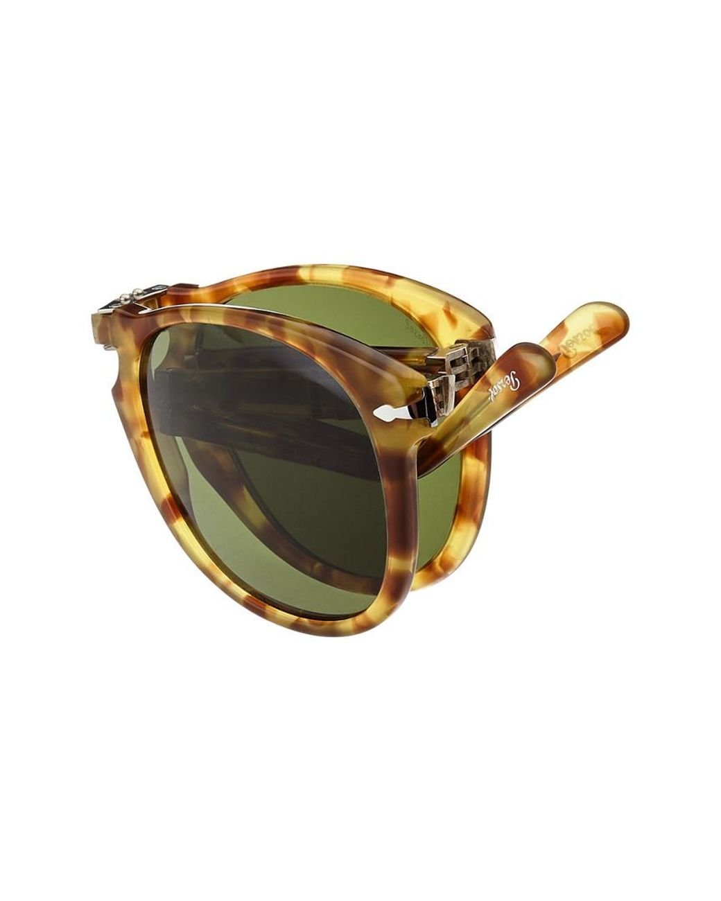 Persol Men/'s PO714 PO-714 24//31 Havana//Silver-Logo Folding Pilot Sunglasses 54mm