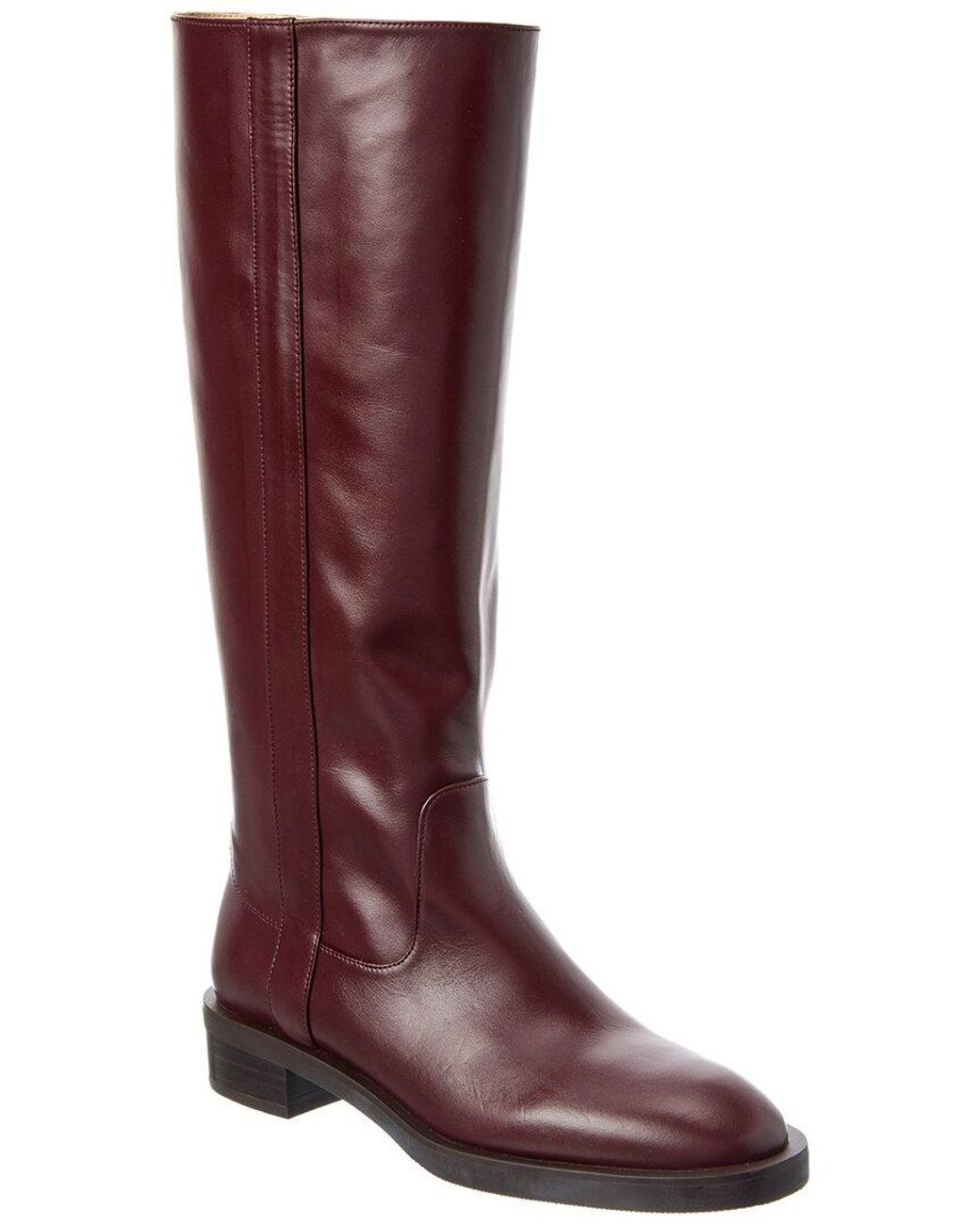 Stuart Weitzman Red Lenora Leather Knee-High Boot