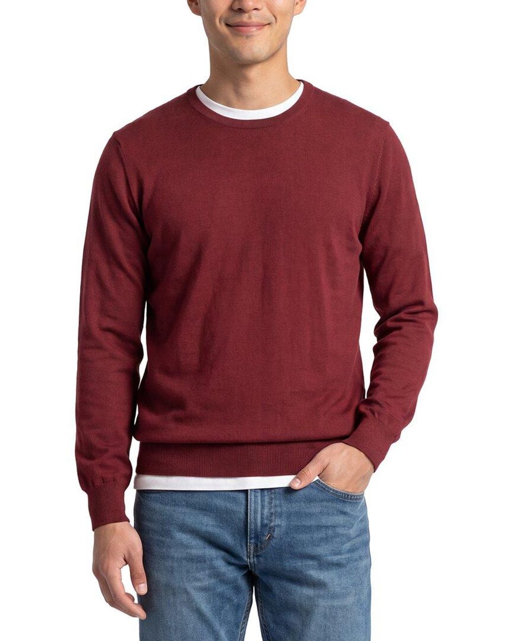 Gran Sasso Red Wool Crewneck Sweater for men