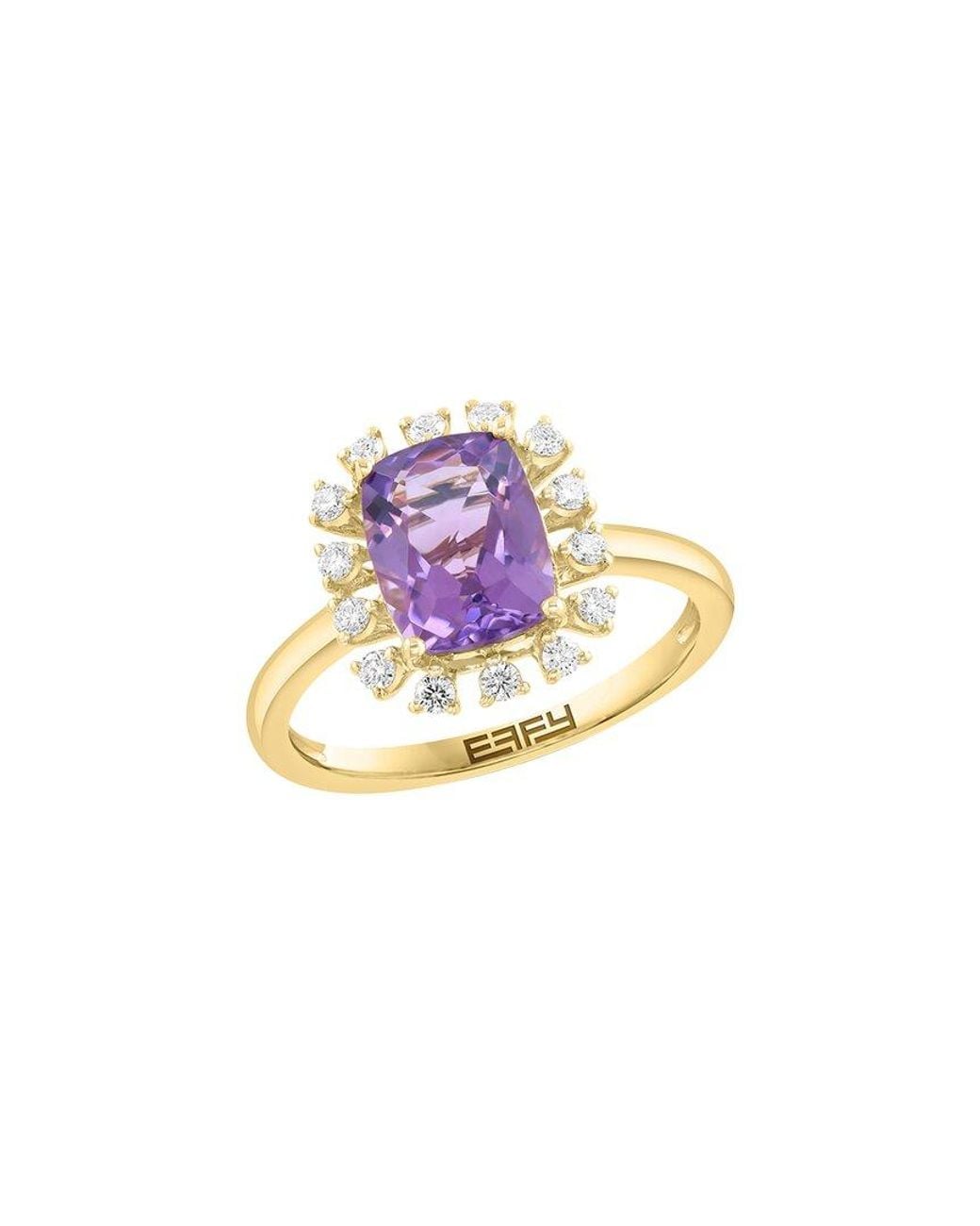 Effy Fine Jewelry White 14K 3.27 Ct. Tw. Diamond & Amethyst Ring