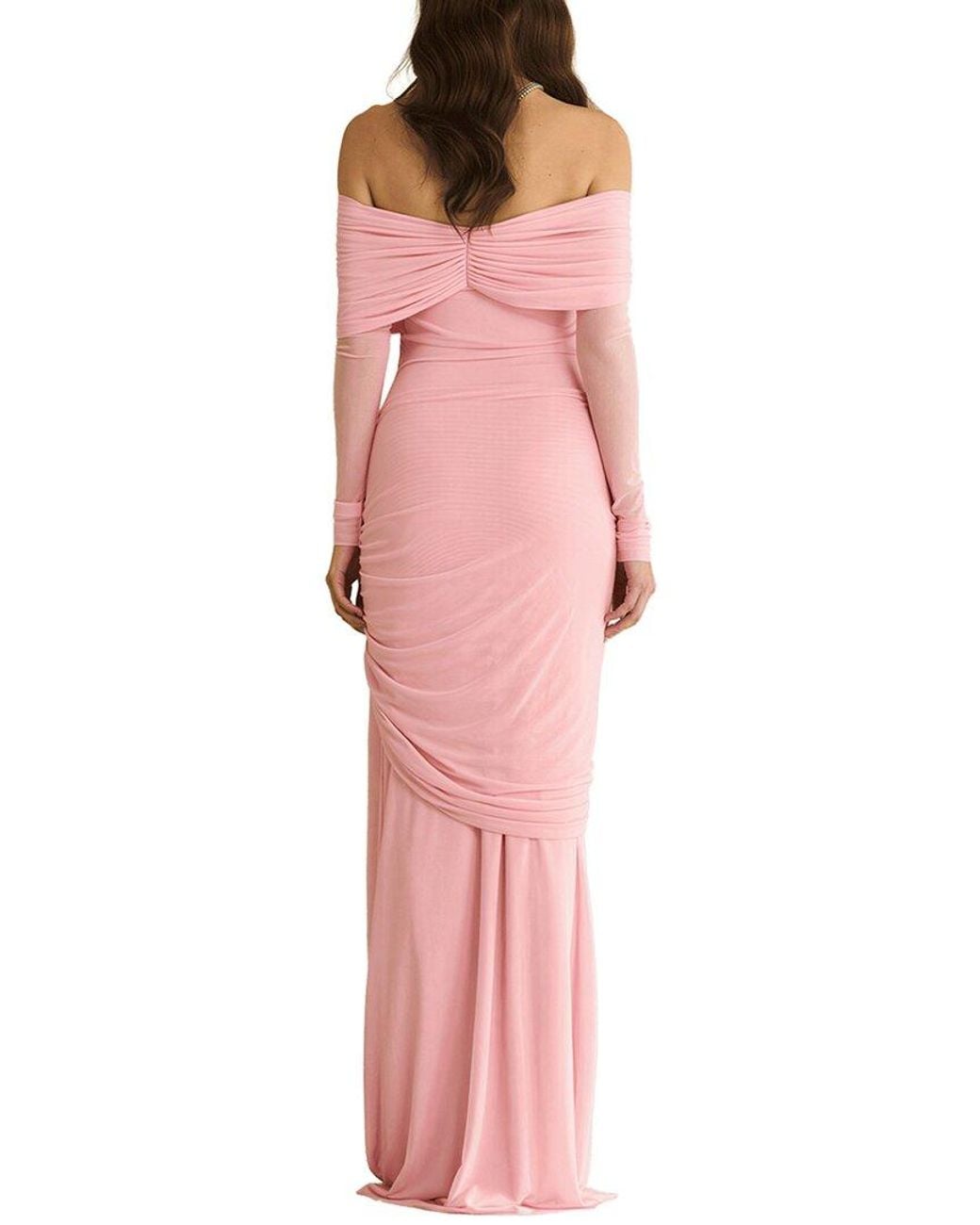 Dilireba Pink Off-The-Shoulder Maxi Dress
