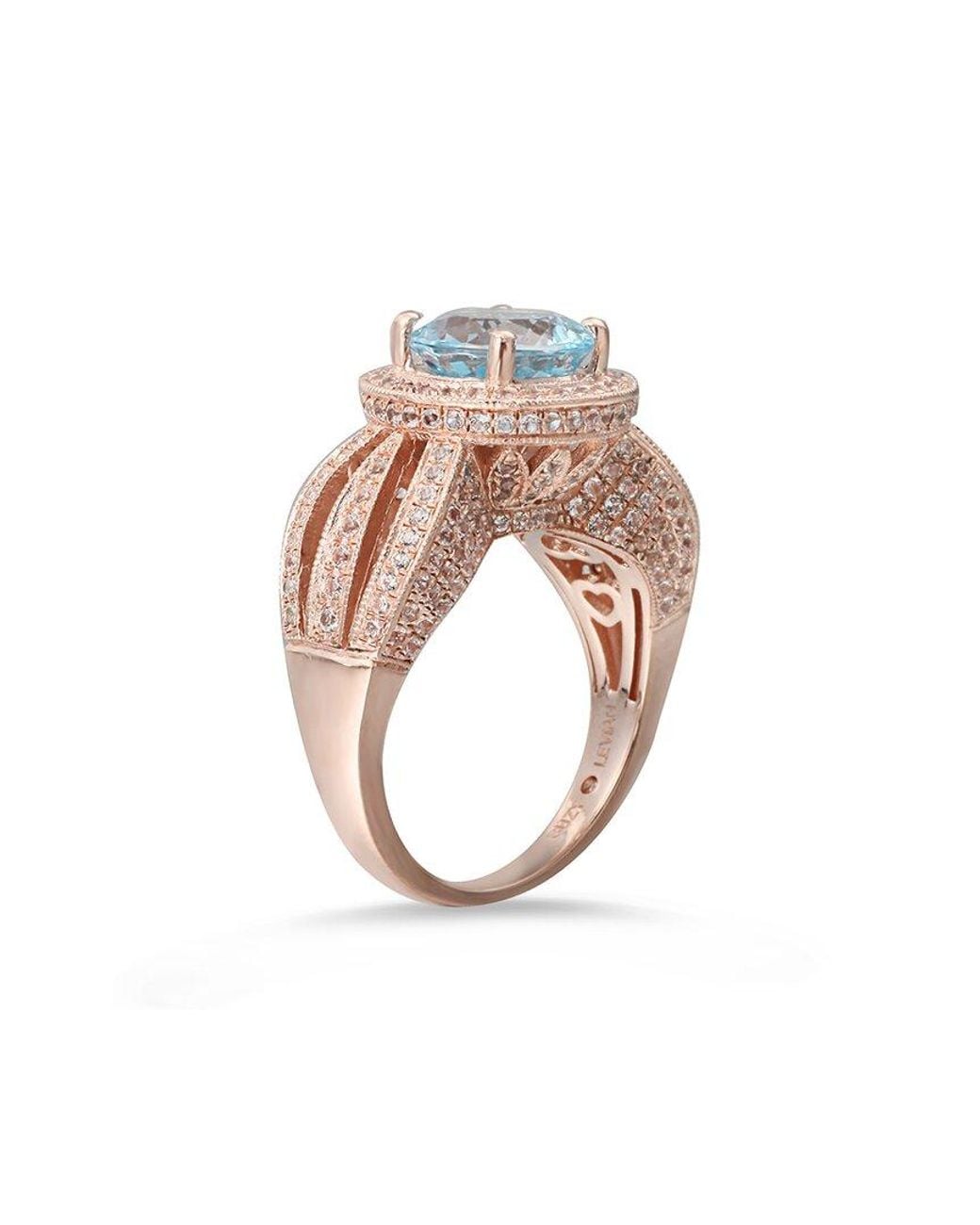 Suzy Levian White Rosed.23 Ct. Tw. Gemstone Statement Ring