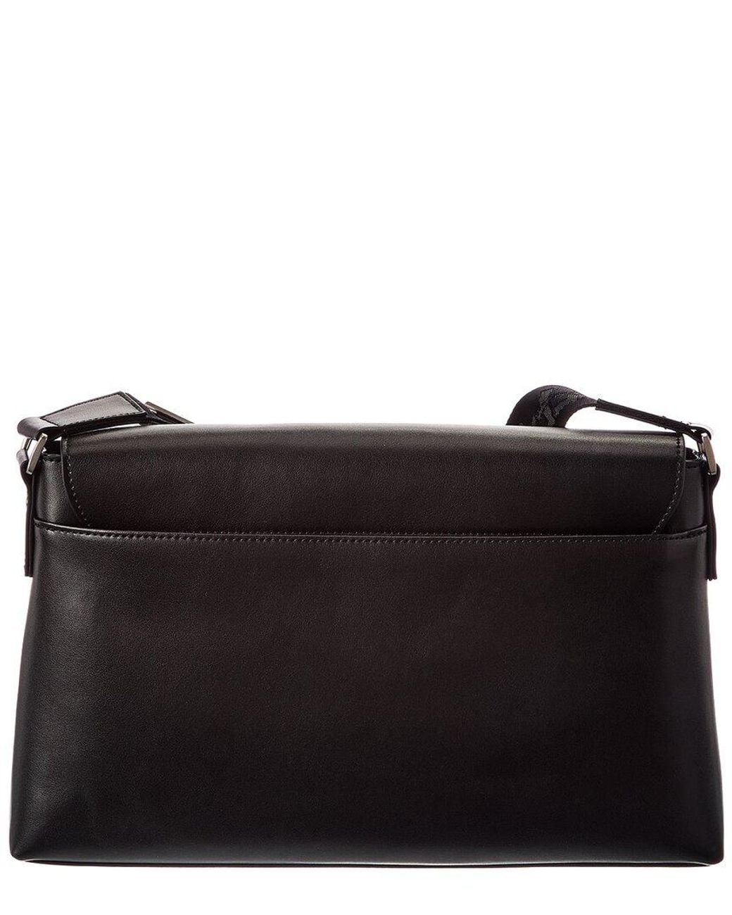 Off-White c/o Virgil Abloh Black Leather Crossbody Messenger Bag for men