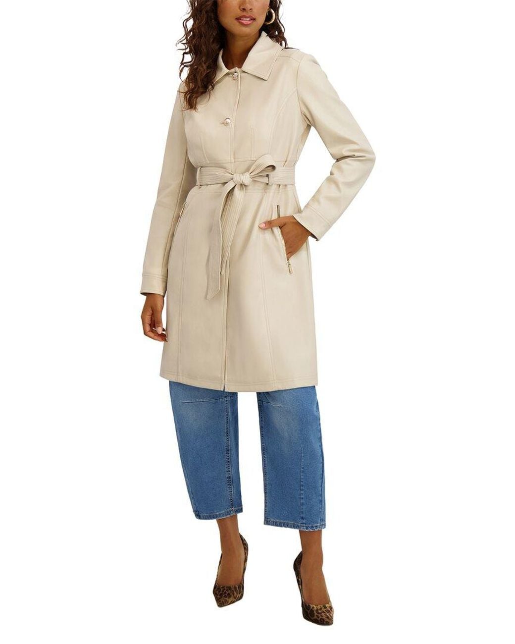 Kensie Natural Faux Leather Jacket