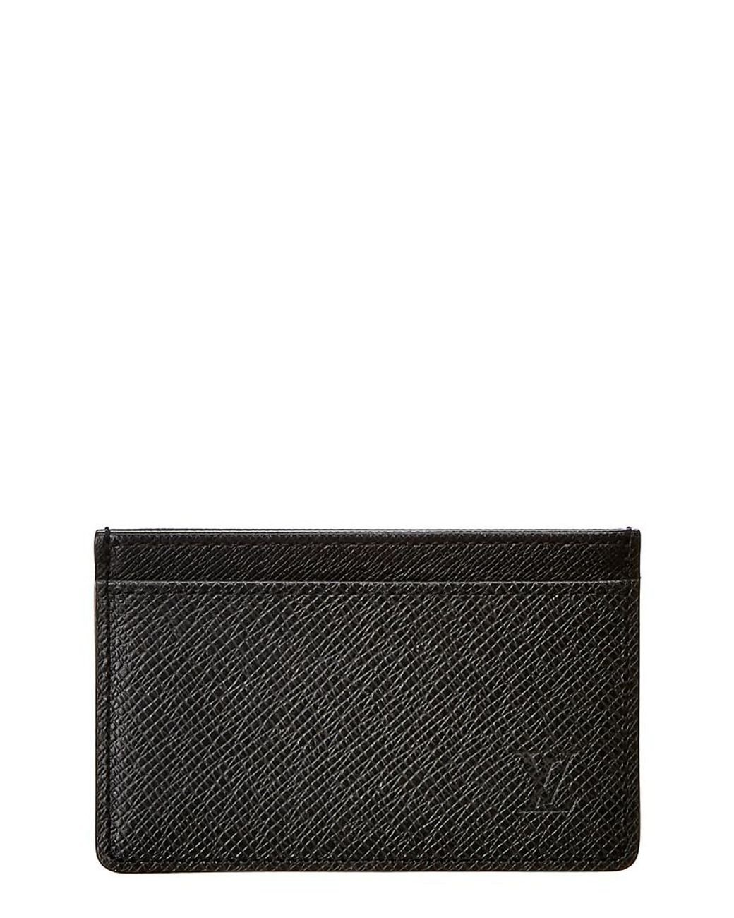 Louis Vuitton Vertical ID Card Holder Taiga Leather Black 1051171
