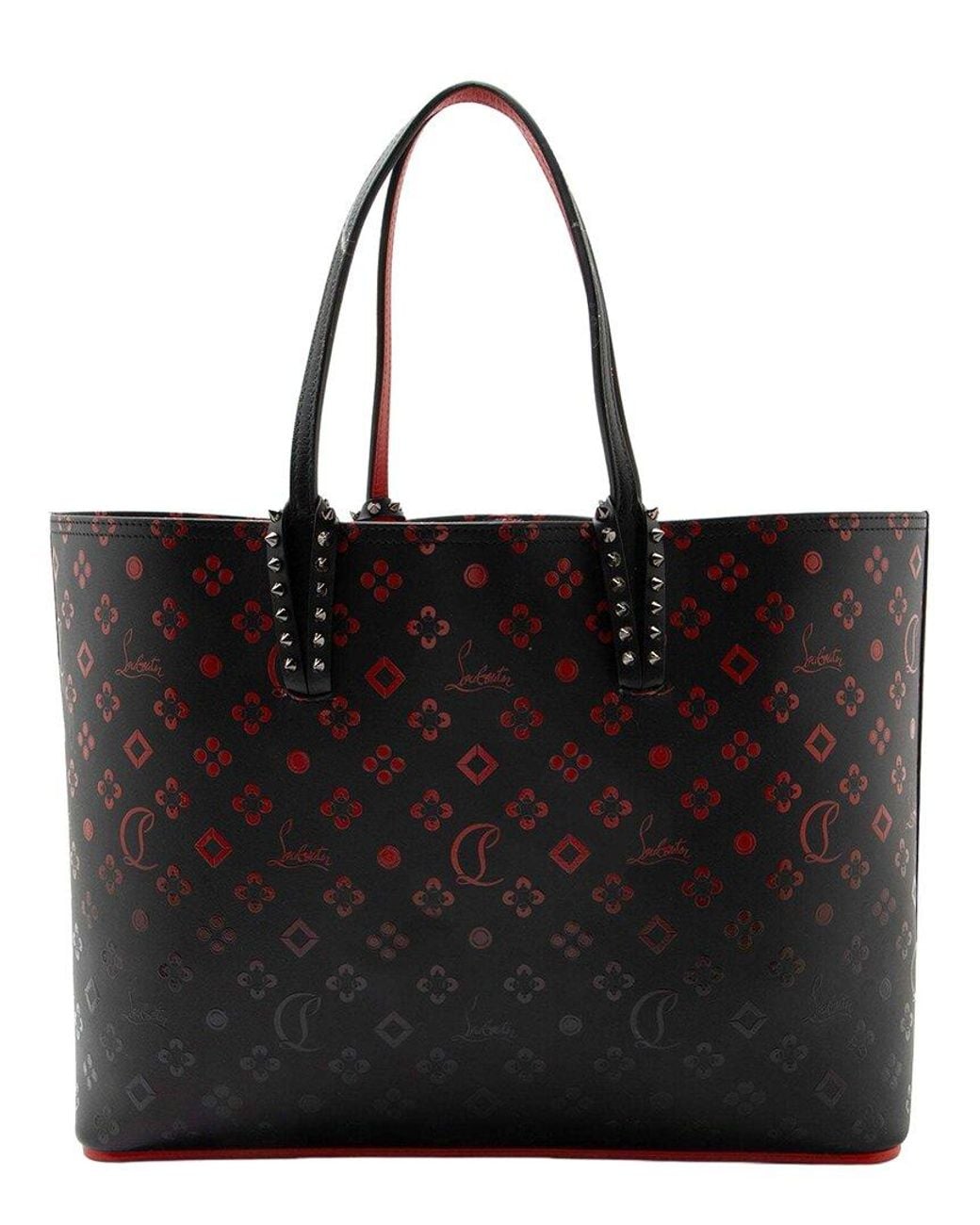 Christian Louboutin Black Degrade Loubinthesky Spiked Cabata Tote (authentic Pre- Loved)