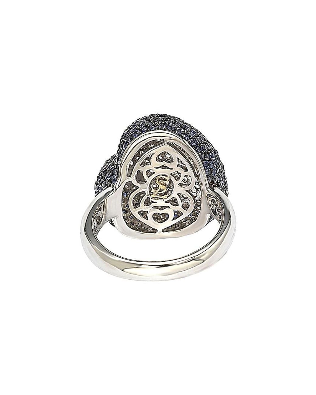 Suzy Levian Gray Silver 3.16 Ct. Tw. Sapphire Ring