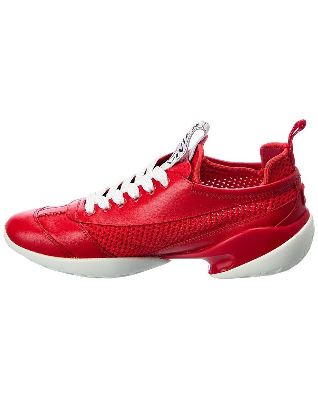 Roger Vivier Red Viv Match Leather & Mesh Sneaker