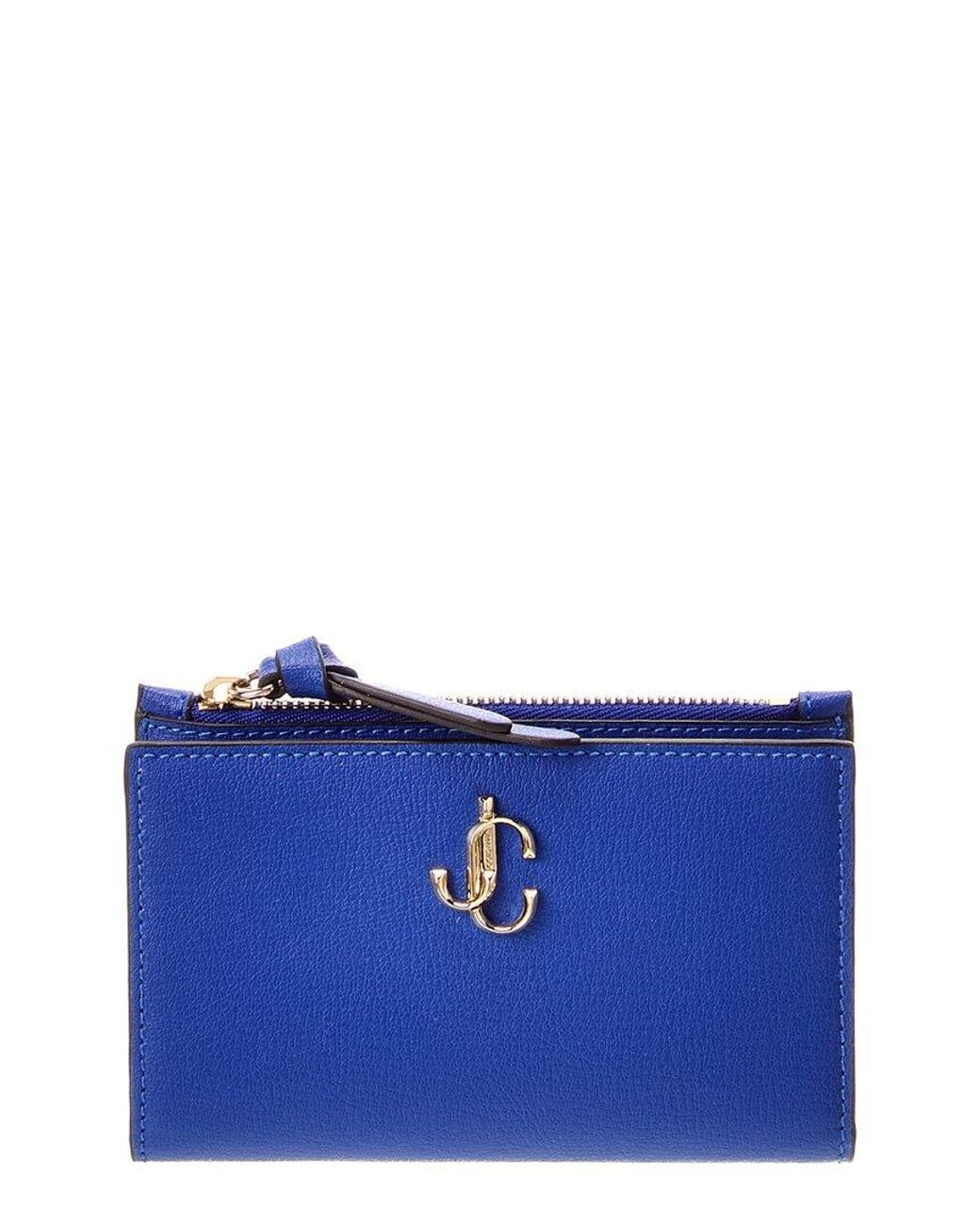 Jimmy Choo Blue Jc Litzy Leather Wallet