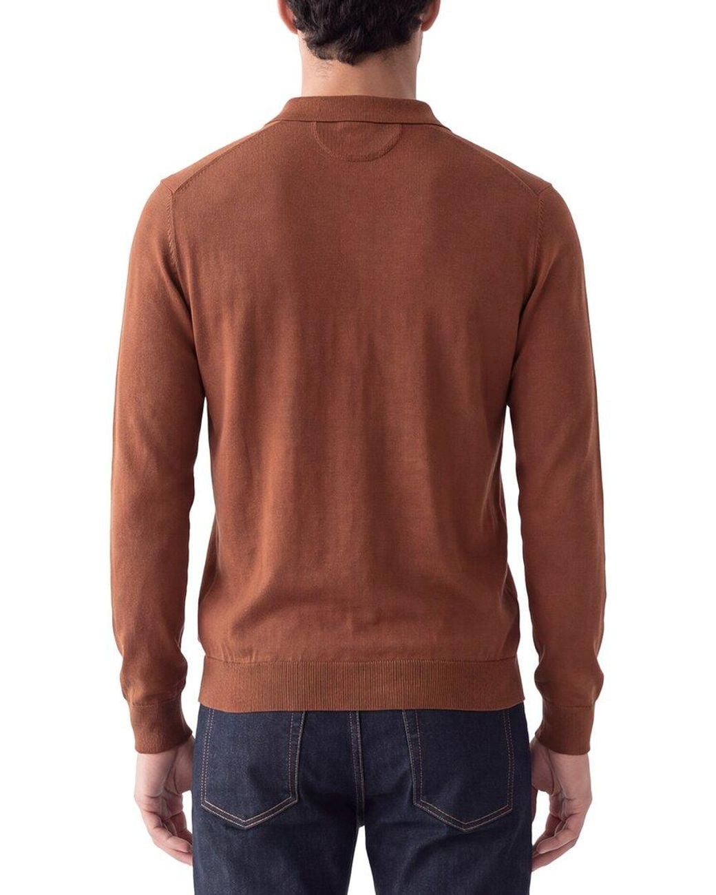 Raffi Red Jersey Polo Sweater for men