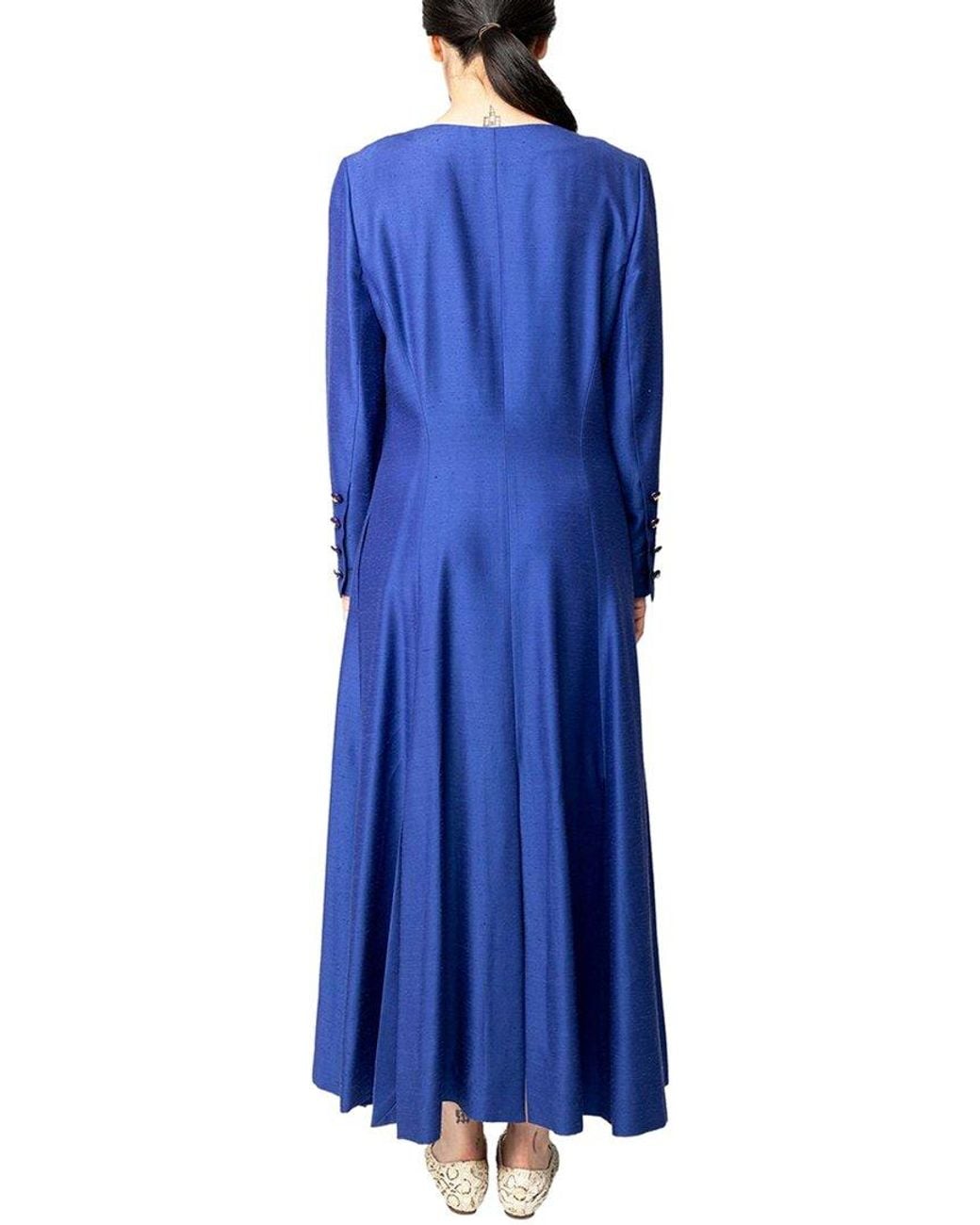 Céline Blue Vintage Long Dress, Size Int; M (authentic Pre-loved)