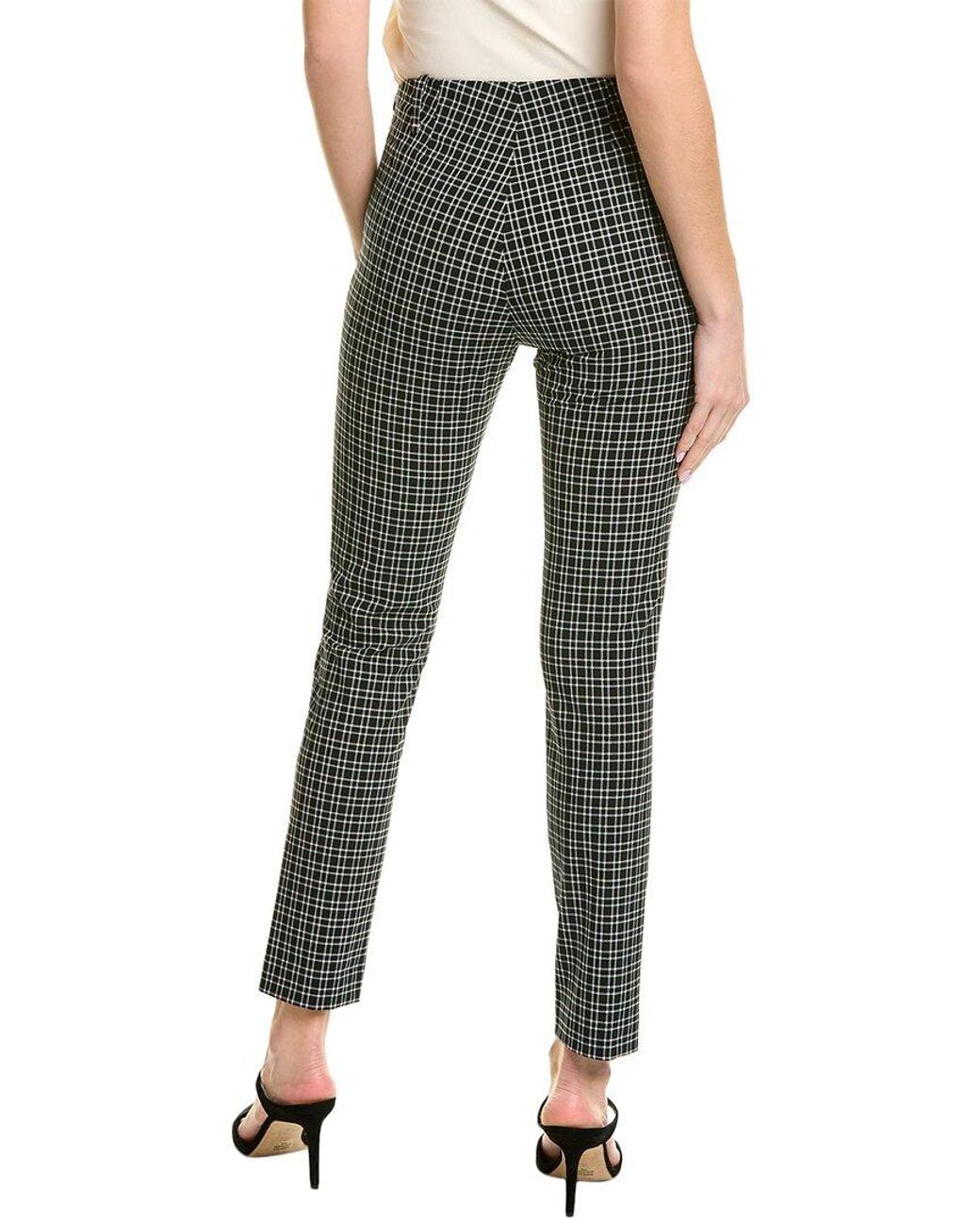 Pink Tartan Black Check Wool-Blend Blazer Pant