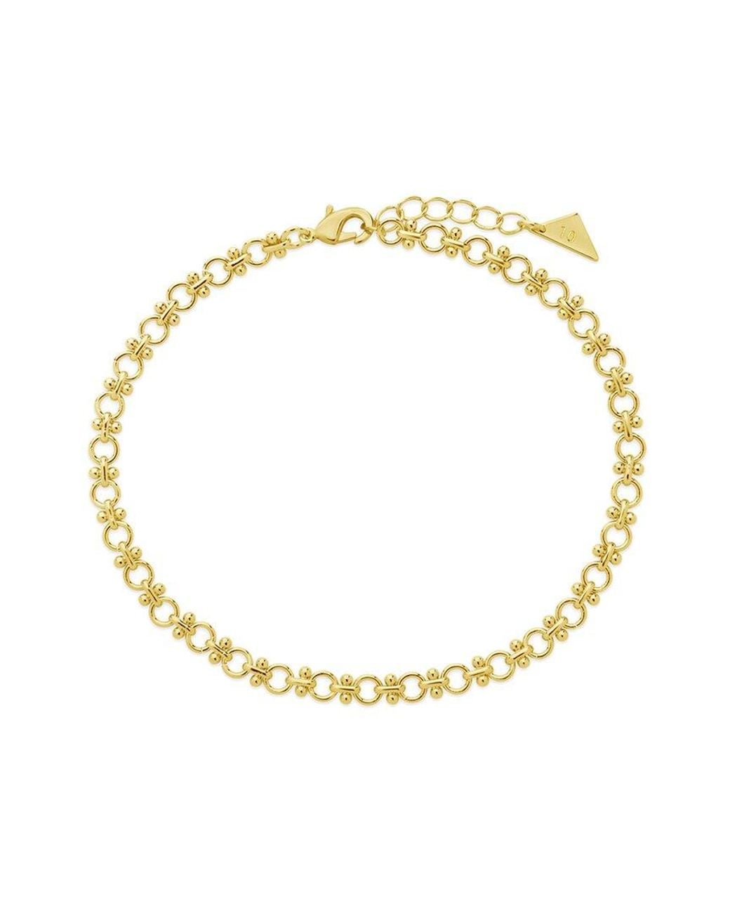 Sterling Forever Metallic 14k Plated Nadia Chain Anklet
