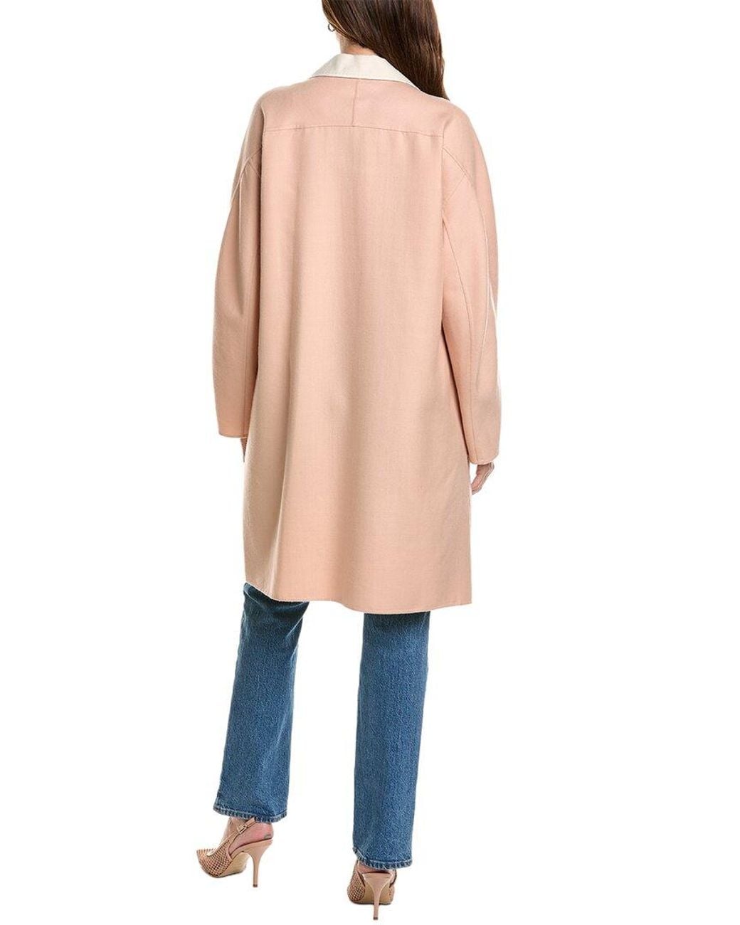 Lafayette 148 New York Blue Wool & Silk Reversible Coat