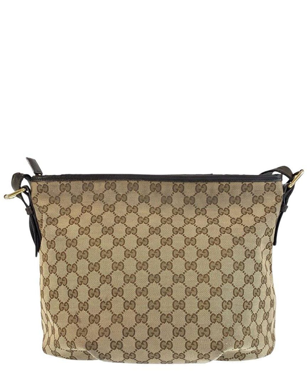Gucci Brown Gg Canvas & Leather Messenger Bag (Authentic Pre-Loved)