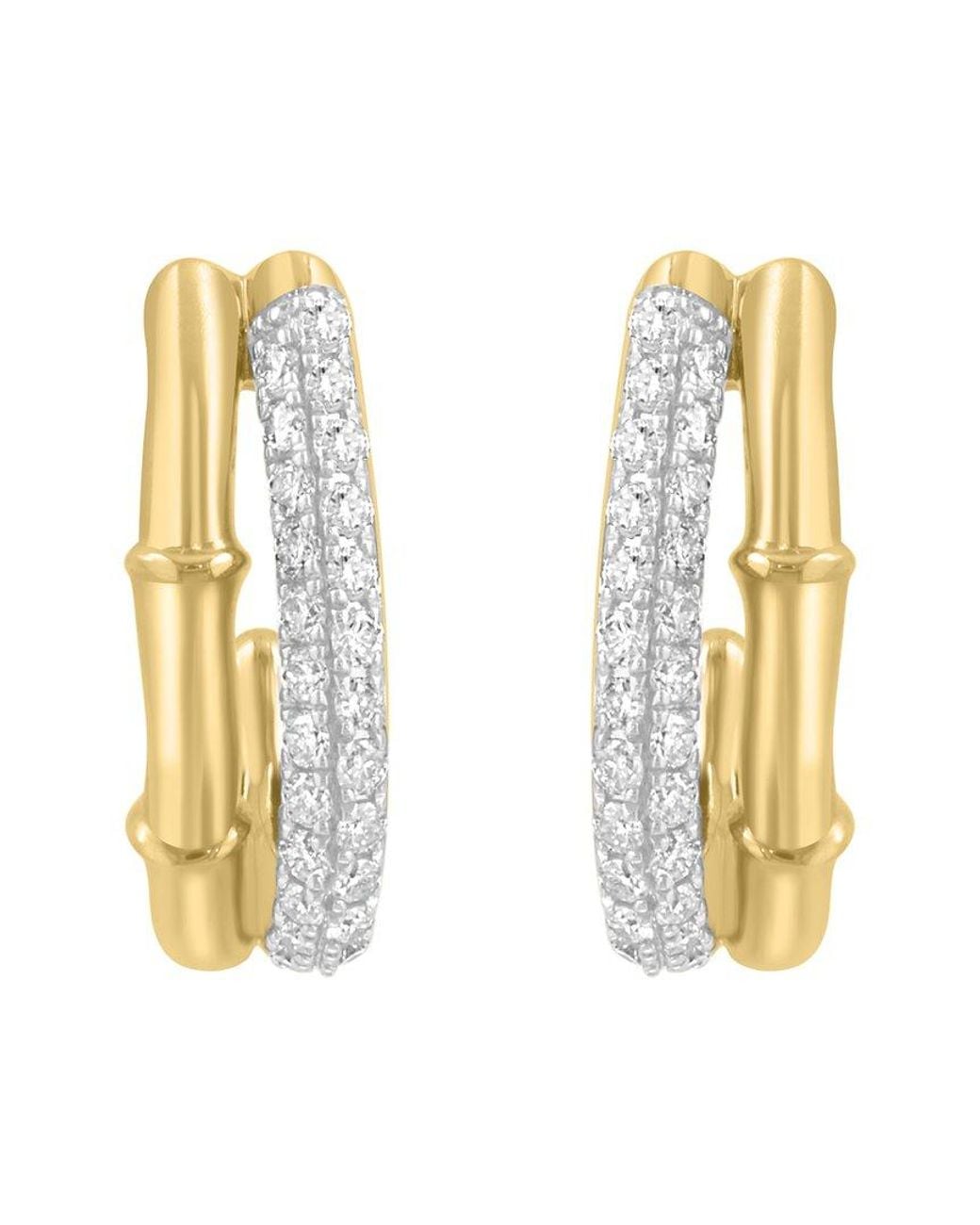 Effy Fine Jewelry Metallic 14k 0.49 Ct. Tw. Diamond Earrings