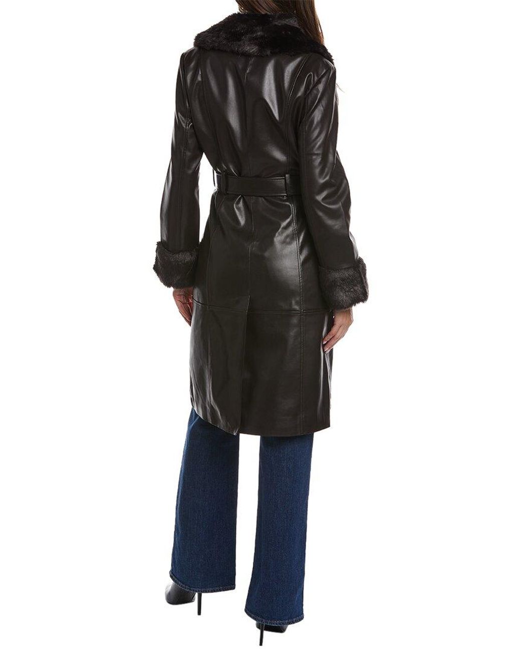 Via Spiga Black Belted Trench Coat