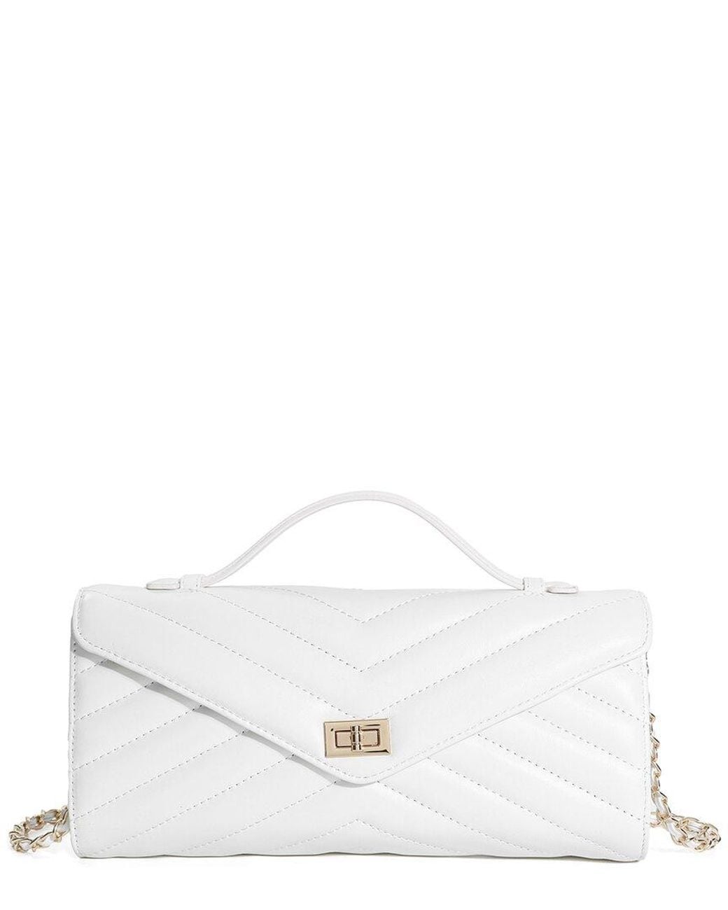 Tiffany & Fred Paris White Quilted Leather Shoulder Bag