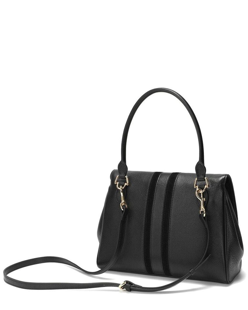 Tiffany & Fred Paris Black Pebbled Leather Satchel
