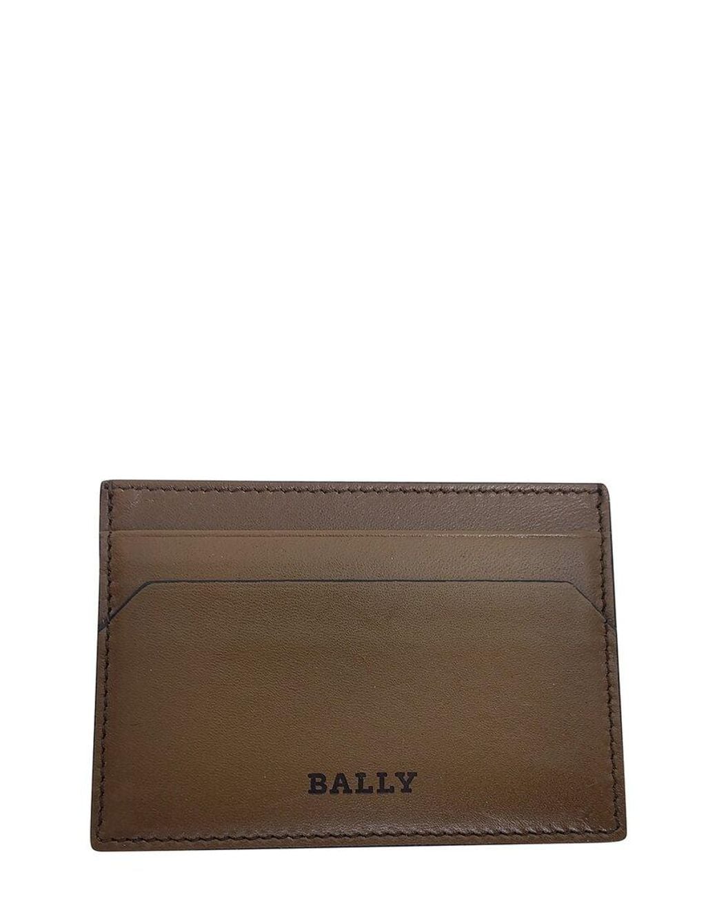 Bally Brown Ochre Sheep Leather Card Holder (authentic Pre-loved)