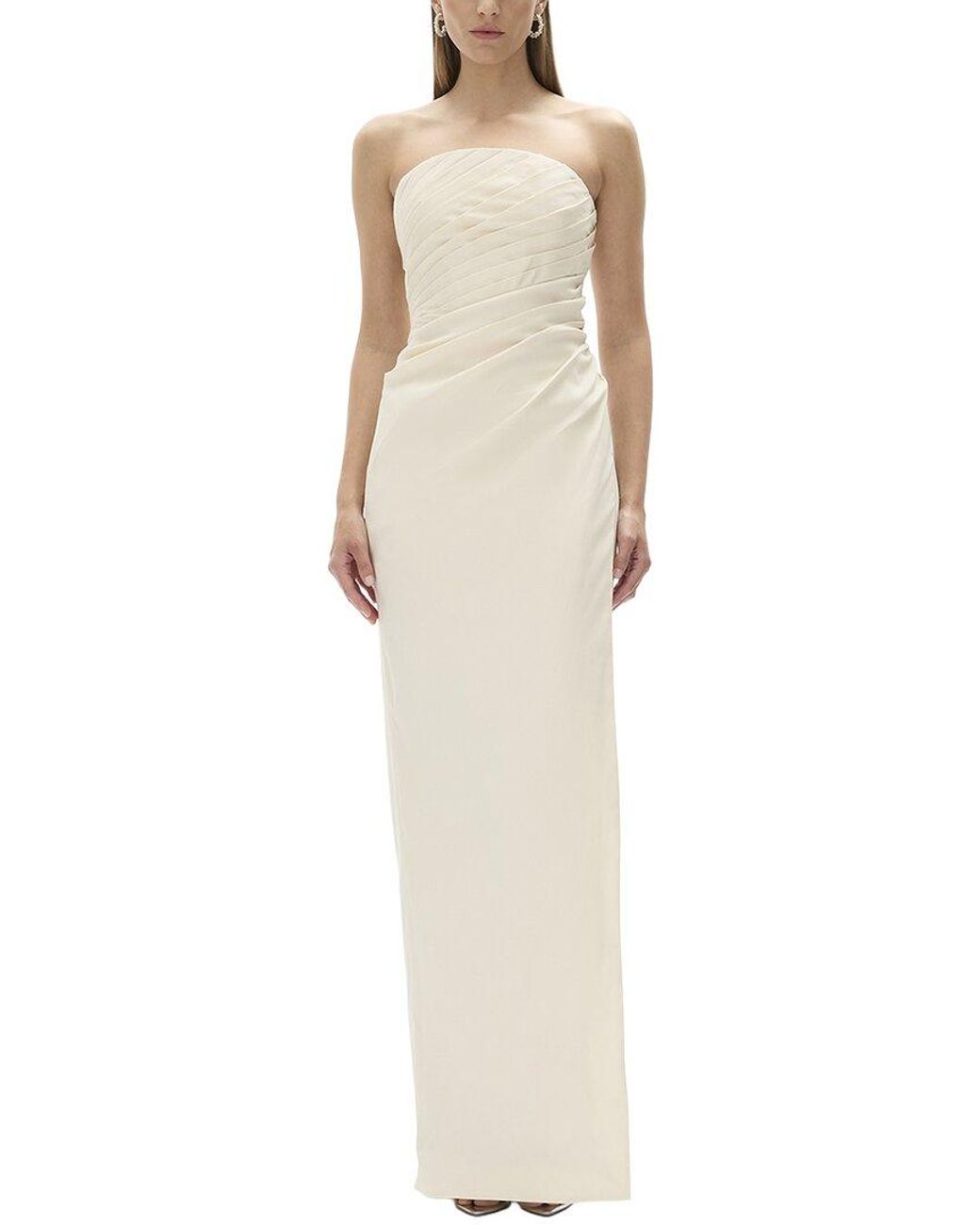 Rachel Gilbert White Mira Fitted Gown